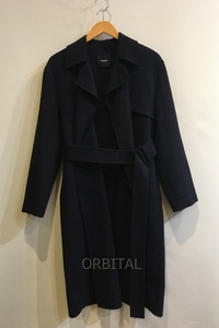 二子玉) Theory セオリー Luxe New Divide Wrap Trench カシミヤ混 ドロップショルダートレンチコート 定価84700円 P ネイビー