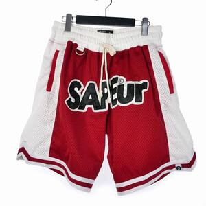 サプール SAPEur UofS Uniform Basket Shorts Chicago ユニフォーム バスケット ショーツ シカゴ ゲーム パンツ M レッド 赤 ホワイト 白