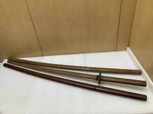 RE0144 木刀 剣道 3本まとめ 全長約100cm／100.5cm 101cm 中古品 1108