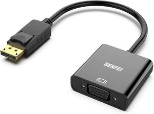 ブラック 1個 BENFEI DisplayPort→VGA変換アダプタ(DP to VGA)ディスプレイポートVGA変換アダプタ