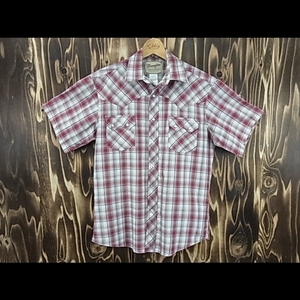 管理：0-50 ☆ Wrangler ラングラー ウエスタンシャツ ( western　shirt ) 半袖シャツ　メンズ　 M ☆