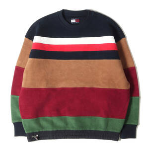 新品 TOMMY HILFIGER トミーヒルフィガー 23AW PENDLETON パネルボーダー オーバーサイズ スウェットシャツ NY STP PANELLED CREW S