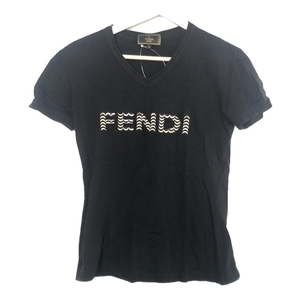 フェンディ FENDI 半袖Tシャツ サイズ40 M - 黒×ベージュ レディース トップス