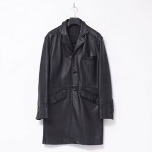 TI1412◇00s Archive*5351 POUR LES HOMMES/Leather chesterfield coat/5351プールオム メンズF 牛革 レザーコート チェスターコート