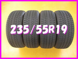 ◆送料無料 D2s◆　8-9分山　スタッドレス　235/55R19　105Q　ブリヂストン　BLIZZAK DM-V3　冬４本　※アリア.RAV4.Q5.XC90等