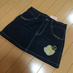 新品◆ジェニィ◆デニムミニスカート◆150ワッペンJENNI