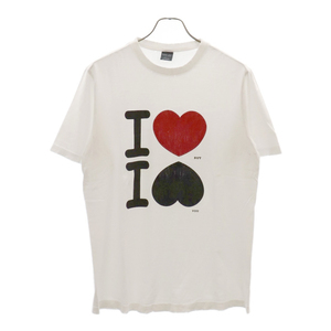 ナンバーナイン 03AW カート期 I Love But Hate You アイ ラブ バット ヘイト ユー プリント クルーネック 半袖Tシャツ ホワイト