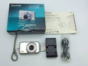 G68■【通電のみ確認】デジタルカメラ FUJIFILM 富士フィルム FinePix JX280 シルバーカラー 箱/バッテリー付き 現状品 ジャンク品