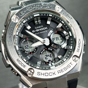 美品 CASIO カシオ G-SHOCK ジーショック G-STEEL GST-W110-1A 腕時計 タフソーラー 電波ソーラー アナデジ 多機能 ブラック 動作確認済