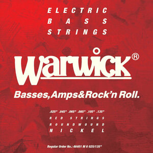 ワーウィック WARWICK 46401 M 6 025/135 RED nickel 6-string Set M 6弦ベース弦