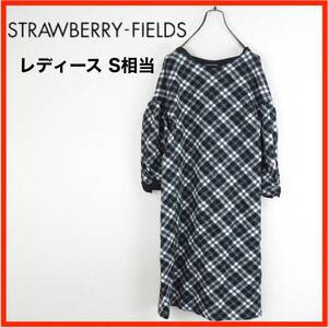 A1902★美品★STRAWBERRY-FIELDS*ストロベリーフィールズ*チュニック*S相当*黒*白