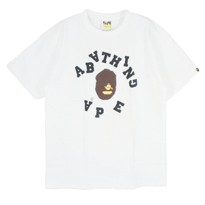 A BATHING APE アベイシングエイプ Broken College Tee ブロークン カレッジ 半袖 Tシャツ ホワイト系 L【新古品】【未使用】【中古】