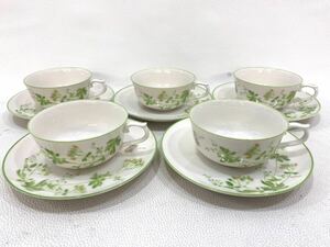 R4D733◆ ノリタケ Noritake ニットーロイヤルアイボリー NittoroyalIvory RC レトロノリタケ オールドノリタケ カップ&ソーサー 5客セット