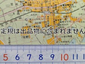 mC27【地図】昭和46年 泉佐野市 熊取町 [バス路線・停留所名入 白水池 末広池 第二中学校 市立病院-市場町 京大原子炉実験所 降井家 中家