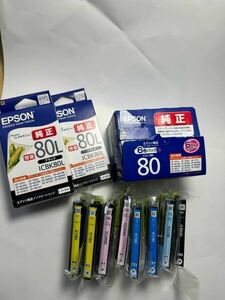 純正 未使用 EPSON とうもろこしエプソン インクカートリッジ ICBK80L IC6CL80 10本セット