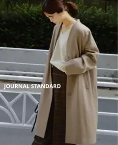 JOURNAL STANDARD◆rafanelliウールメルトンVネックコート