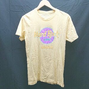 ◇ Hard Rock ロゴプリント　クルーネック 半袖 Tシャツ 表記なし イエロー/マルチ レディース E