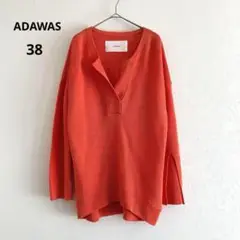 ADAWAS アダワス レディース キーネック メッシュ ニット ゆったり 38