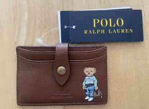 新品タグつき☆POLO RALPH LAUREN Polo ベア スリム カード ケース☆15,400円☆ブラウン系