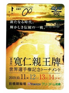 前橋競輪　クオカード　第28回　寛仁親王牌世界選手権記念トーナメント　QUOカード　競輪　500円　未使用新品