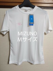 ⑦MIZUNO　ミズノ　レディース　半袖　Tシャツ　吸汗速乾素材　NAVIDRY　ホワイト　Mサイズ　　