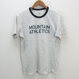 y■ノースフェイス/THE NORTH FACE リンガーTシャツ■霜降り【メンズL】MENS/7【中古】