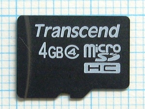 ★Transcend micro SDHC メモリーカード ４GB 中古★送料６３円～