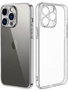 b-377 TUTUWEN「 iPhone 14pro 用 」ケース クリア 全透明 ソフト TPU 薄型 軽量 レンズ保護 耐衝撃 エアバッグ(iPhone14 pro)