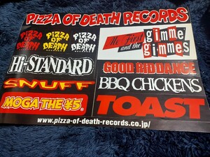 PIZZA OF DEATH RECORDS ハイスタ ステッカー　シート 大 ピザオブデス Hi-STANDARD