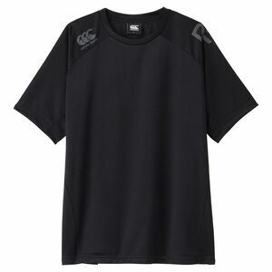 ●送料390円可能商品 カンタベリー CANTERBURY 新品 メンズ 吸汗速乾 通気性 UVCUT ラグビー 半袖 Tシャツ 黒 [RP34084-19-XL] 三 参★QWER