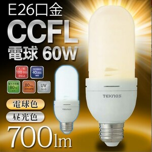 電球色　テクノス TEKNOS CCFL電球 消費電力13W 60Wシリーズ E26 100V 50/60Hz 40000時間 CCFL60Ｗ 10個セット