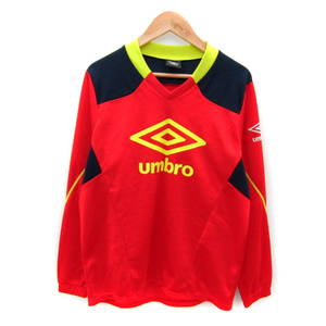 アンブロ UMBRO スポーツウエア カットソー Vネック ロゴプリント 150cm 赤 レッド /SY26 男の子 キッズ