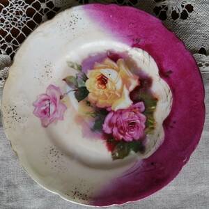 BABARIA　ババリア　E&R　薔薇　古い　小さなプレート　皿　アンティーク　１枚目　傷
