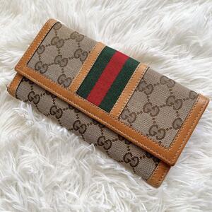 GUCCI グッチ シェリーライン GGキャンバス Wホック 長財布 258037