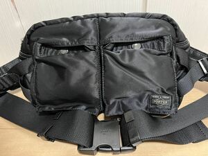 美品 porter ポーター タンカー TANKER ウエストバッグ ボディバッグ ブラック ポーター PORTER タンカー ショルダー 吉田カバン ウェスト