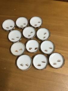 小皿　しょうゆ皿　12客　蟹柄　古物保管品