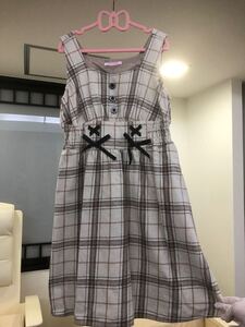 美品1円〜女の子チェック柄 160ワンピース 子供服 ワンピース 女の子