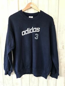 新着・【ナンバリングスウェット】adidas アディダス トレーナー 紺 L　ヴィンテージ