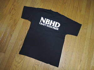 美中古 NEIGHBORHOOD ネイバーフッド Tシャツ XS 黒 NBHD 背ロゴ LOGO /