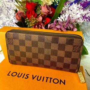 LOUIS VUITTON ルイヴィトン ダミエ ジッピーウォレット 長財布 ラウンドファスナー エベヌ