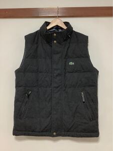 き1531 タグ付き LACOSTE ラコステ ダウンベスト ダークグレー DiAPLEX BH310E グリスジャスプフォンセ 52 L