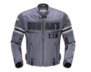 LHK2289★DUHAN バイクウェア バイクジャケット プロテクター付 保護バットに付き オシャレ 耐磨 通気 灰