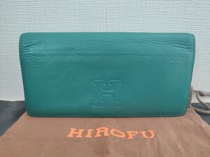 ★現行モデル★HIROFU ヒロフ 本革 オールレザー Hロゴ 超お洒落 実用 長財布★小銭入れ付,イタリア製★定価41800円★