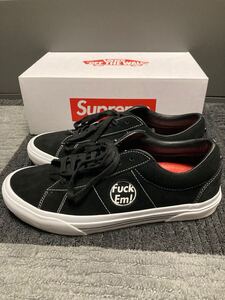 ほぼ新品 定価15,400円 SUPREME US9.5 JP27.5 シュプリーム vans ヴァンズ バンズ Skate Sid Fuck Em Black スニーカー box