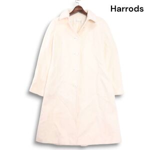 Harrods ハロッズ 秋冬★ アンゴラ100% ステンカラー ロング コート Sz.3 レディース 日本製　K4T01962_B#N