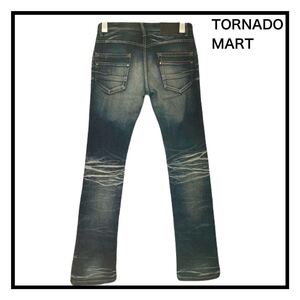 TORNADO MART　デニムパンツ　ストレート　ダメージ　ヒゲ　ハチノス　M