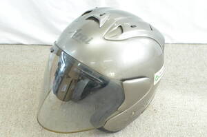 99E◆Arai アライ SZ-RamII M2005 SNELL III-7mm 59-60cm M/L シルバー オンロード ジェットヘルメット バイザー付◆