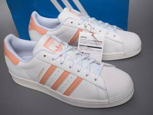 デッド!! US 11/ 29cm 新品 21年製 限定 adidas SUPERSTAR スーパースター 白ｘ薄ピンク 天然皮革 レザー