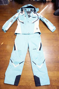 特大 大きめ 女性用 スキーウエア SPYDER スパイダー ジャケット + SPYDER パンツ 上下セット 水色 水色 XL*onyonephenixDESCENTE