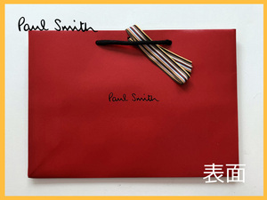 【未使用品】ポールスミス　小物用 紙袋 赤 ワイド　3枚セット　Paul Smith ショッパー【送料無料】